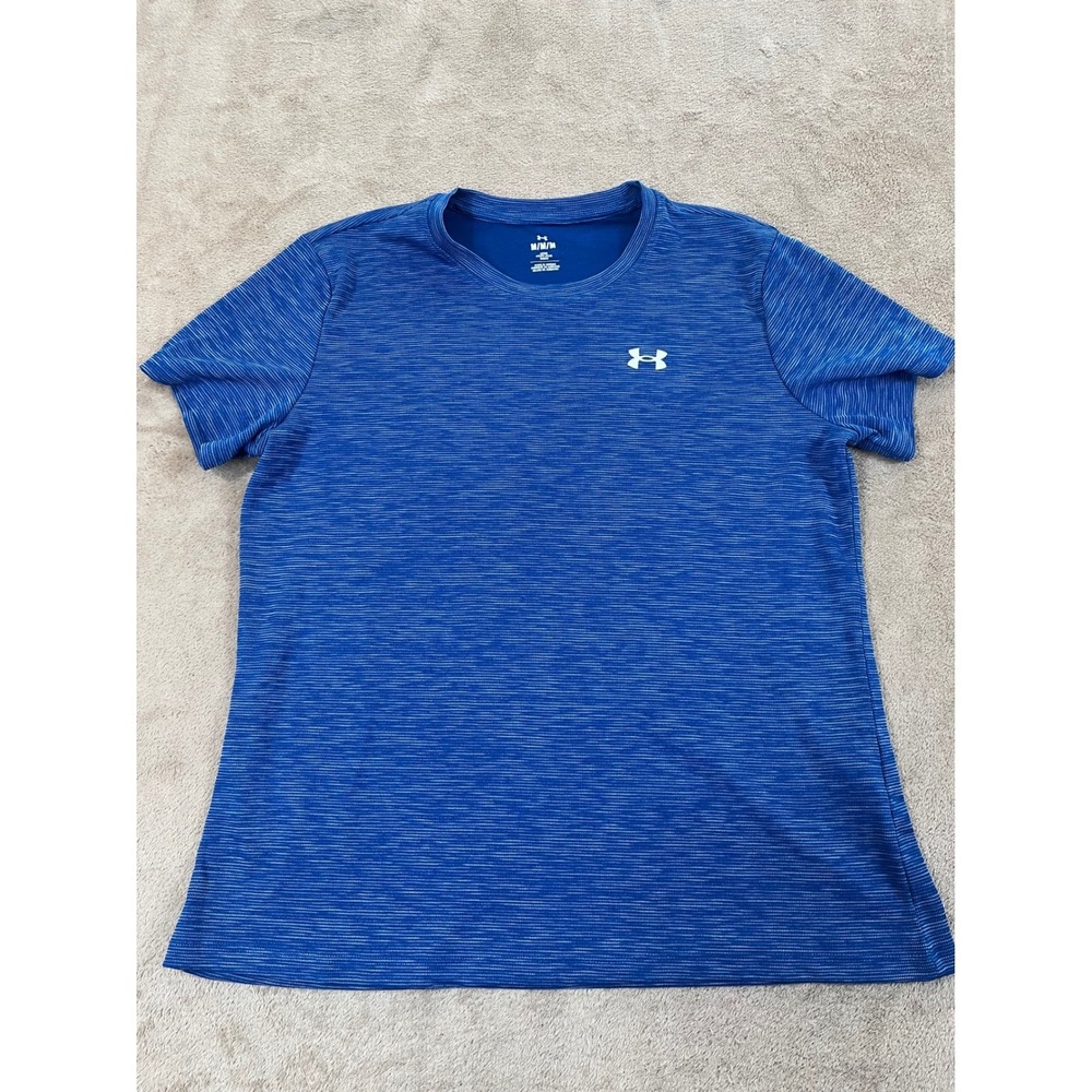 Under Armour Loose Coupe Lache Suelto Women's M Blue Polyester Short S/S EUC